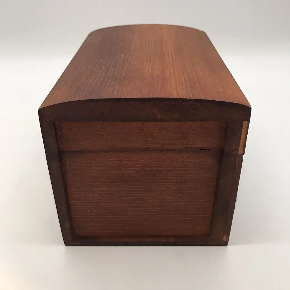 Small Wooden Curved Top Box Hinged Latch Storage Crafts Jewelry Keepsakes Cards
